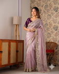 Beautifull Chiffon Two Ton With Sequience Work Saree