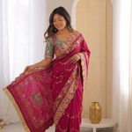 Beautiful Rangoli Silk Saree With Dori & Mirror Touch Work