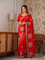 Red Color Fandy Satin Silk With Embroidery Work Saree