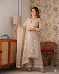 Beautifull Currency Silk With Thread And Sequience Work Top Plazzo