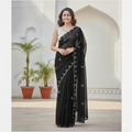 Beautifull Bubble Silk With Hand Work Saree