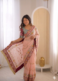 Beautiful Rangoli Silk Saree With Dori & Mirror Touch Work