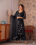 Beautifull Currency Silk With Thread And Sequience Work Top Plazzo
