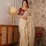 Beautifull viscose georgette with weaving Chex saree