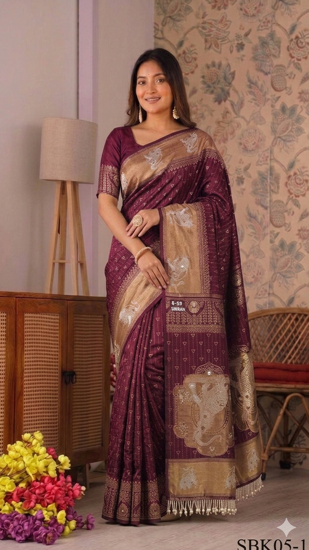Beautiful Dolla Silk Saree With Rich Jacquard &  Less Border work