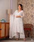 Beautifull Currency Silk With Thread And Sequience Work Top Plazzo