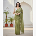 Beautifull Bubble Silk With Hand Work Saree