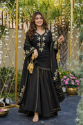 Beautiful Soft Crunchy Chiffon Suit With Hand Charkhi Gota Patti Work