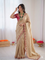 Beautiful Elegant Look Scalloped Coding Sequence Work Dola Silk Saree