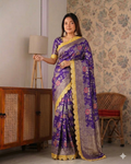Beautiful Fancy Dolla Silk with Meenakari & Zari Weaving Work Saree