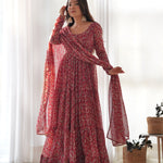8.25 Meter Kalmakari Printed Anarkali Gown