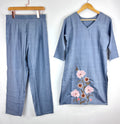 New Wear Pure Vertical Embroidery Thred Work Top Pent