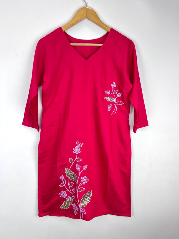 New Wear Pure Vertical Embroidery Thred Work Top Pent