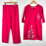 New Wear Pure Vertical Embroidery Thred Work Top Pent