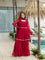 Red Color Pure Soft Fabric Micro Cotton Kediya Kurti With Plazzo