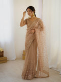 Party wear designer zari sequence soft net saree