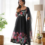 Heavy Organza Tabby Silk Anarkali Gown In 4 Meter Huge Flair