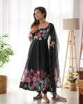 Heavy Organza Tabby Silk Anarkali Gown In 4 Meter Huge Flair