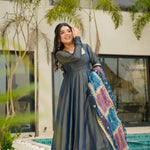 Simar Silk With Heavy Fair Plazzo And Plain Work Gown