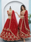 Beautifull Red Color Faux Georgette Sequience Embroidery Work Lehenga
