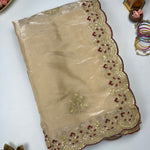 Beautiful Soft Rich Jimmy Silk With Sequins Embroidery Work Saree