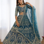 Beautifull Butterfly Net With Sequience Coding Work Lehenga