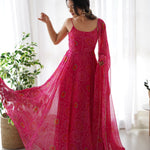 Bandhani Printed Sleeveless 8 MTR Huge Flair Anarkali Gown