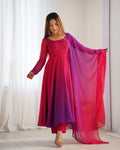 PURE SOFT FOX GEORGETTE MOST TRENDY PADDING FABRIC FULLY FLAIR ANARKALI GOWN