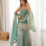 Beautiful Soft Frendy Silk With Embroidery Sequence Dori & Jari Work Suit