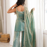Beautiful Soft Frendy Silk With Embroidery Sequence Dori & Jari Work Suit