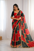Beautifull Soft Georette Gotta Lace Work Saree