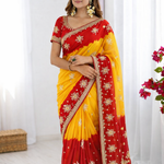 Beautifull Pure Chiffon With Kachhi Gotta Work Saree