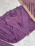 New Roman Silk Fabric Anarkali with Dupatta and Pant Set