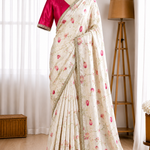 Pure crystal chiffon silk Stone Pearl Work Saree