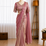 Premium space sik Coding sequence work lace on either side, Designer Peacock Saree