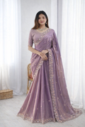 Beautifull Fendy Silk With Thread & Sequience Work Saree
