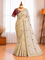 Fendy Satin Half Weaving Saree with Embroidery Work & Matching Stitched Embroidered Blouse