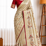 Satin Silk Saree with Meena & Zari Weaving Work