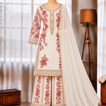 Heavy Star Georgette Top Palazzo Set with Sequin Embroidery & Lace Work
