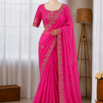 Pure Waree Chiffon Handwork Saree