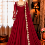 Fox Georgette Gown with Embroidery, Sequin & Moti Work