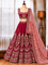 Mul Chanderi Lehenga Set with Thread & Sequin Embroidery and Cutwork Lace