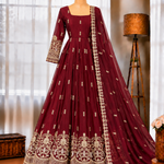 Fendy Silk Gown with Sequin Embroidery & Dupatta