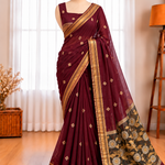 Raga Silk Saree with Zari & Thread Weaving Work