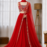 Pure Soft Fox Georgette Blooming Plain Lehenga