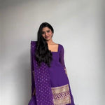 Faux Georgette Thread With Sequience Work Top Sharara
