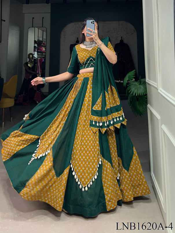 Navratri Special Pure Cotton With Plain Work Lehenga