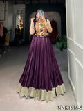 Navratri Special Reyon Fabric Plain Work With Lace Border Lehenga