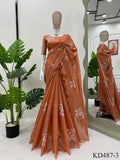 Beautifull Jimmy Choo With Thread & Sequience Work Saree