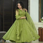 Beautifull Wear Fox Georgette Embroidery Work Gown